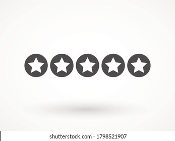 rating, feedback, valuation, star ilustration. Customer Experience Concept. Five stars customer product rating. Flat icon for apps and websites Features 5 rate review vector web ranking