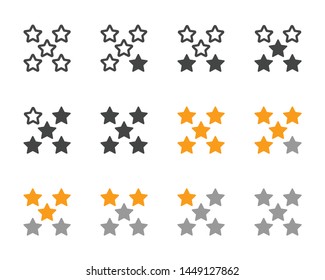 rating five star icon set,vector and illustration