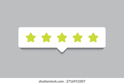 Comentarios Cliente de cinco estrellas en una Ilustración vectorial de fondo blanco