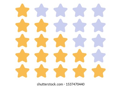 rating five stars feedback or rate review symbol icon. flat vector illustration