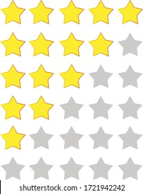 Rating five stars, voting. voting vector star. five star rating illustration.