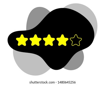 Rating  five yellow star design. modern shape. Success high quality vector.