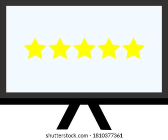 Rating five yellow stars the highest score