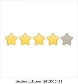 Rating four stars for best excellent services rating for satisfaction, for quality customer rating feedback concept