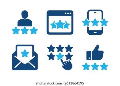 Rating glyph solid icons vector