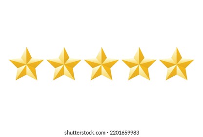 Rating gold star. Feedback, reputation and quality concept. Five stars customer product review rating review flat icon for apps and websites. Evaluation system