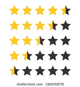 Rating golden stars, set. Vector illustration