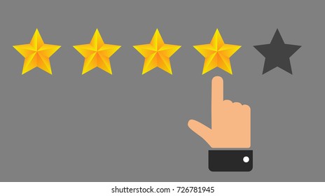 Rating golden stars. Vector illustration