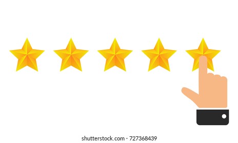 Rating golden stars. Vector illustration