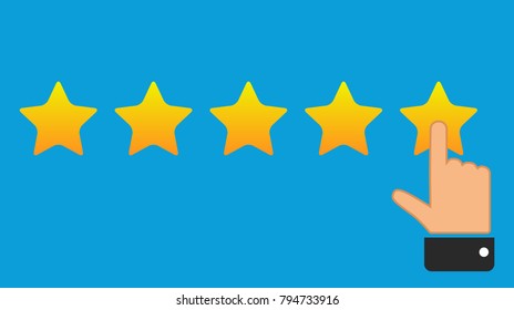 Rating golden stars. Vector illustration