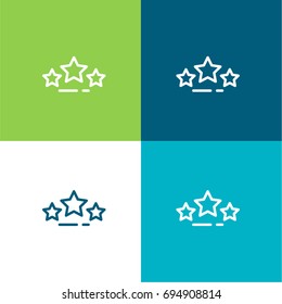 Rating green and blue material color minimal icon or logo design