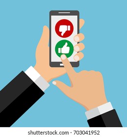 Rating in hand with phone