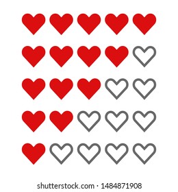 Rating hearts. Icon. Graphic template. Vector illustration