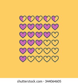 Rating hearts. Vector illustration