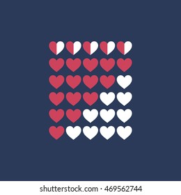 Rating hearts. Vector illustration
