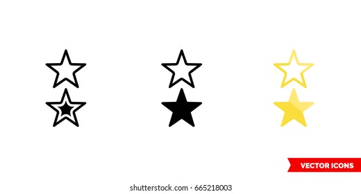 Rating icon of 3 types: color, black and white, outline. Isolated vector sign symbol.