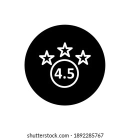 Rating icon in black circular style. Rating symbol. Vector illustration