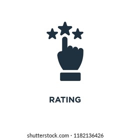 Rating icon. Black filled vector illustration. Rating symbol on white background. Can be used in web and mobile.