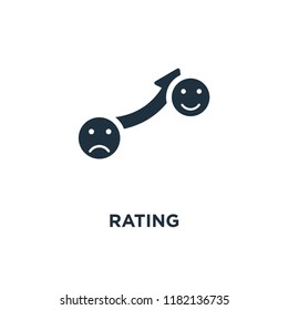 Rating icon. Black filled vector illustration. Rating symbol on white background. Can be used in web and mobile.
