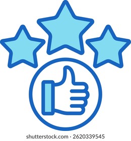 Rating Icon Blue Vector Illustration