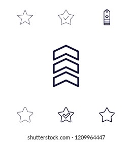 Rating icon. collection of 7 rating outline icons such as star. editable rating icons for web and mobile.
