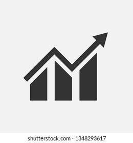 Rating icon. Growth graph up. Graph vector icon for website. Eps10