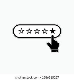 Rating Icon with hand. Customer Review Symbol - Vector Logo Template. 