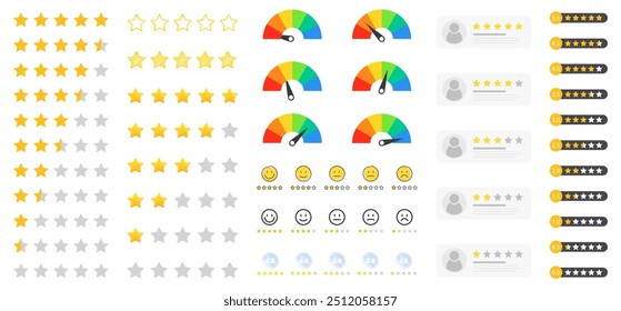 Rating icon. Rating icons set. Feedback icons. Vector