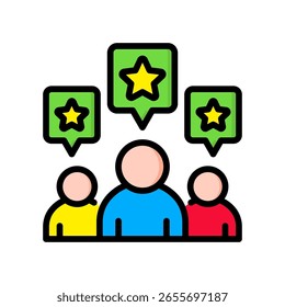 Rating Icon Lineal Color Vector Illustration