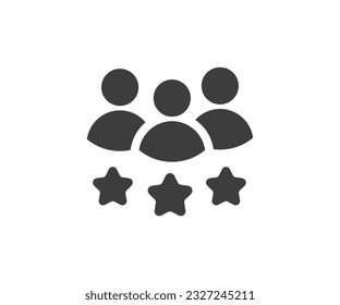 Rating icon or logo isolated sign. Team service satisfaction review. Business evaluation. People teamwork testimonial vector design and illustration.
