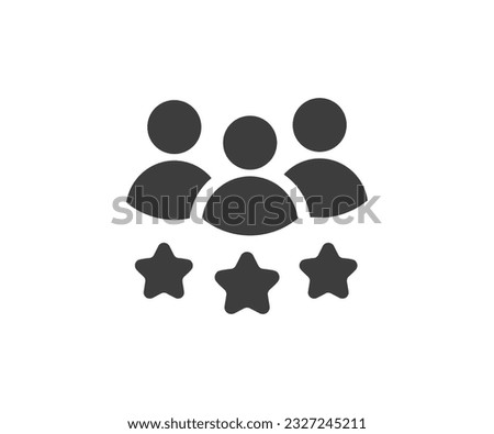 Rating icon or logo isolated sign. Team service satisfaction review. Business evaluation. People teamwork testimonial vector design and illustration.
