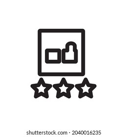 rating icon or logo vector illustration of isolated sign symbol, vector illustration with high quality black outline.