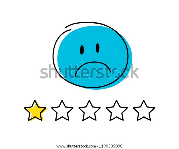 rating icon one star happy blue stock vector royalty free 1190305090 shutterstock