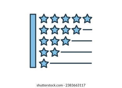 Rating icon. Icon related to Feedback and Review. suitable for web site, app, user interfaces, printable etc. Flat line icon style. Simple vector design editable