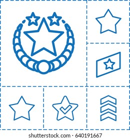 Rating icon. set of 6 rating outline icons such as rank