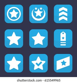 Rating icon. set of 9 filled rating icons such as star