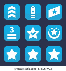 Rating icon. set of 9 filled rating icons such as 3 allowed, star