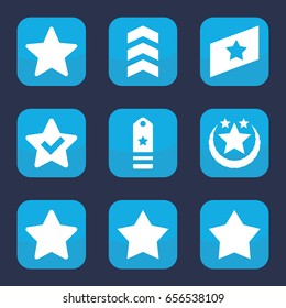 Rating icon. set of 9 filled rating icons such as star
