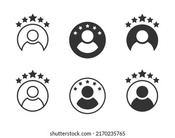 Rating Icon Set. Business Client Icon. Customer Experience Symbol. Vector Illustration.
