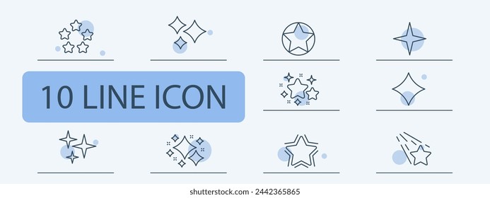 Rating icon set. Highest score, review, comment, application, like, thumbs up. 10 line icon style. Vector line icon for business and advertising
