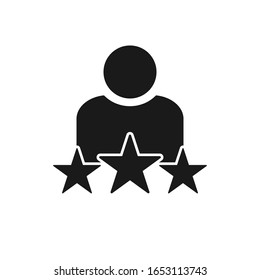 rating icon silhouette men with stars