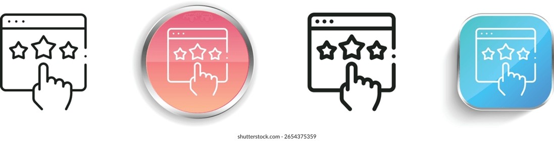 ícone de classificação. Design fino, linear, regular e estilo botão isolado no fundo branco