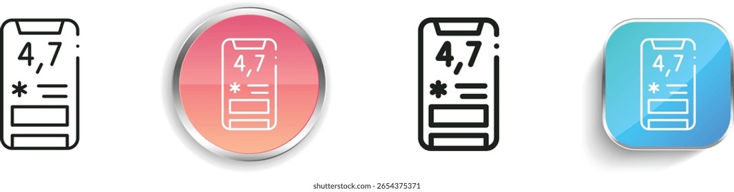 rating icon. Thin Linear, Regular and Button Style Design Isolated On White Background