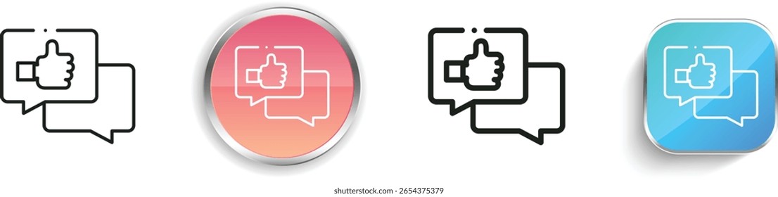 rating icon. Thin Linear, Regular and Button Style Design Isolated On White Background