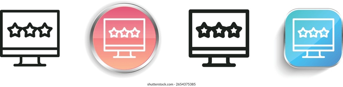 rating icon. Thin Linear, Regular and Button Style Design Isolated On White Background