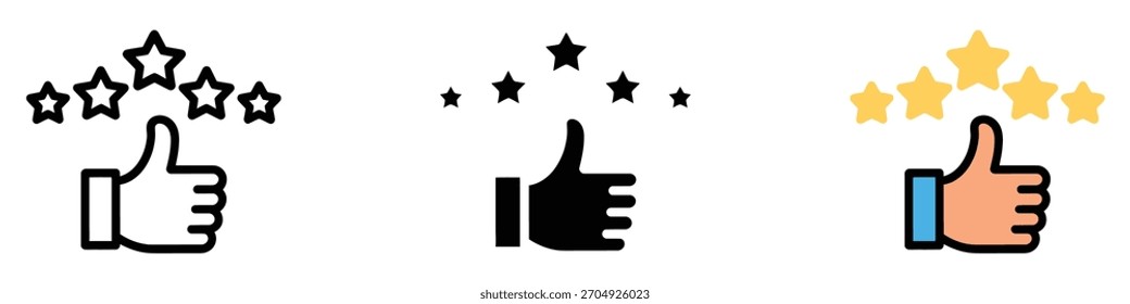 Icono de clasificación Vector. Agradecimiento, gustar y dejar el símbolo de Comentarios positivo. Ilustración vectorial.