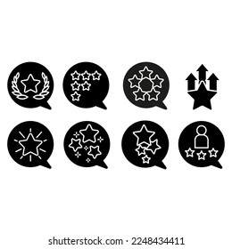 Bewertungssymbol, Vektorgrafik. Grade-Illustrationszeichen. Symbol überprüfen. Logo kommentieren.