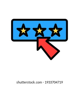 Rating icon vector illustration in filled line style about marketing and growth for any projects, use for website mobile app presentation