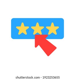 Icono de calificación en estilo plano sobre marketing y crecimiento para cualquier proyecto, uso para presentación de aplicaciones móviles de sitio web