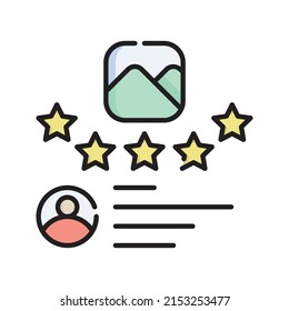 Rating Icon Vector Illustration. Flat Outline Cartoon. Shopping and Ecommerce Icon Concept Isolated Premium Vector